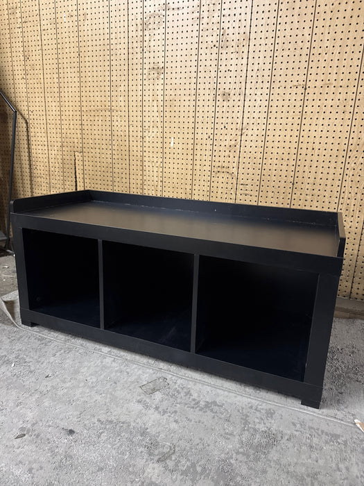 Better Homes and Gardens 3-Cube Upholstered Storage Bench, Black - new