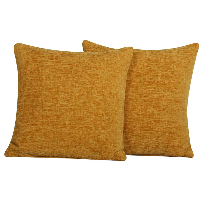 Square Throw Pillow Yellow 24x24 Oversized Chenille - new
