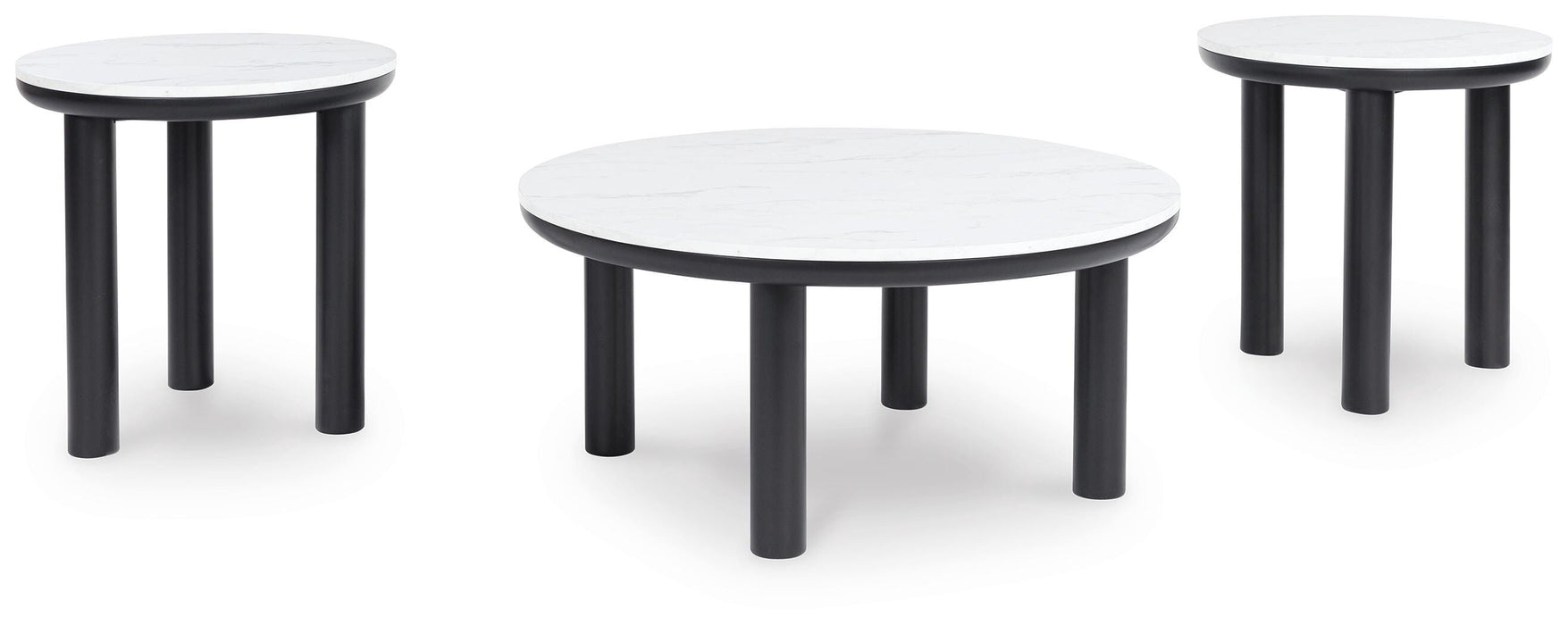 Xandrum Black/White Occasional Table Set (3/CN)