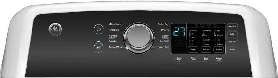 GE - 7.4 Cu. Ft. Gas Dryer with Sensor Dry - White with Matte Black - display_model