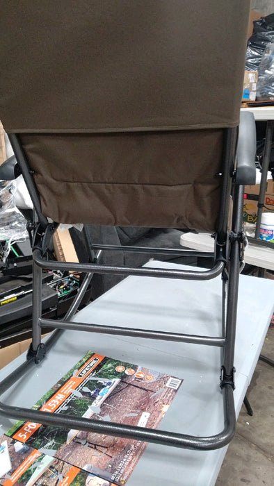 TIMBER RIDGE Foldable Padded Rocking Chair for Outdoor, High Back and Heavy Duty, Portable for Camping, Patio, Lawn, Garden, Yard or Balcony, Supports 300lbs (Brown) - open_box