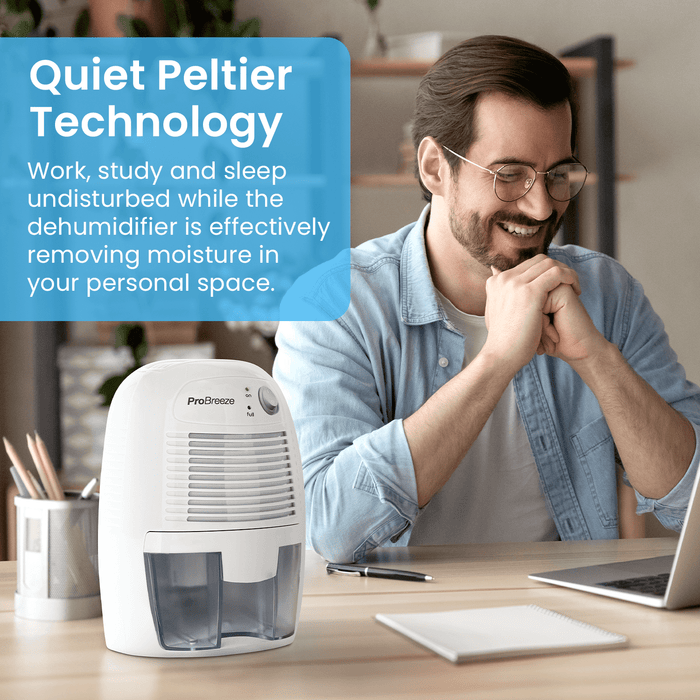 Pro Breeze Mini Portable Dehumidifier, 17oz Ultra Quiet Compact Peltier Dehumidifier, 215 Sqft 1pack - new