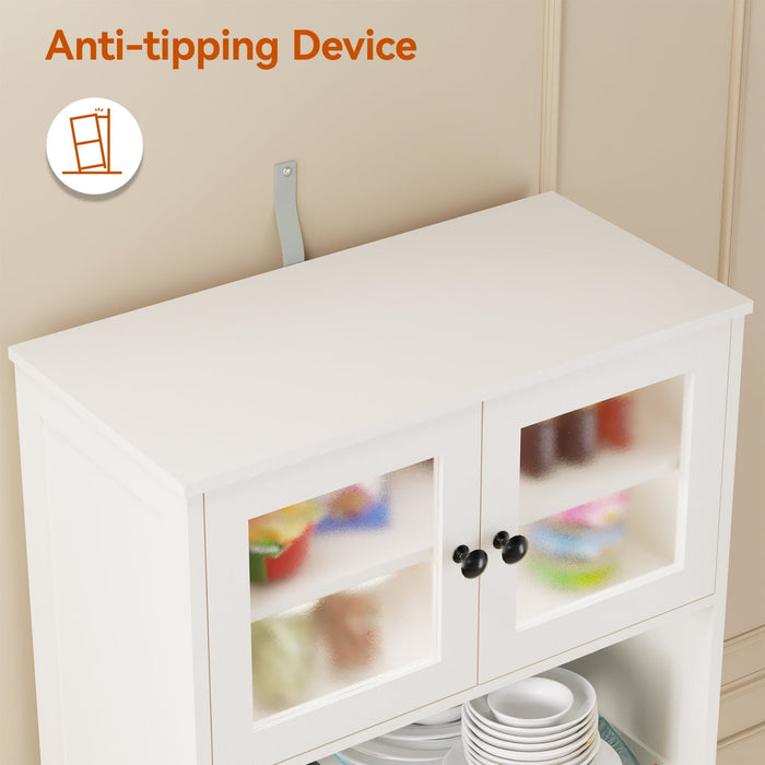 Behost Kitchen Pantry Cabinet with Doors, Storage Shelf for Home, White - new