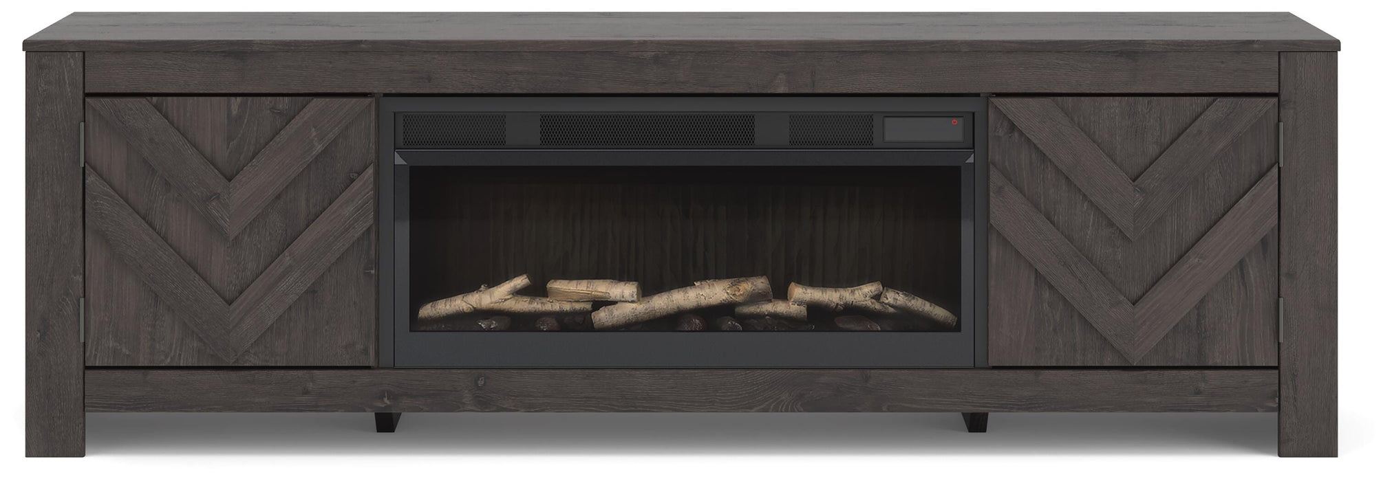 Cayboni Black Cayboni 71" TV Stand with Electric Fireplace