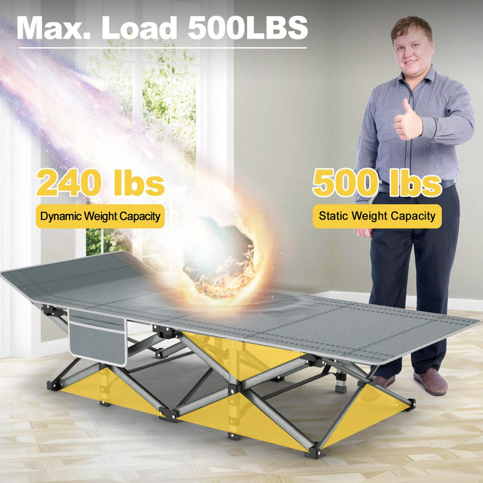 Slendor Folding Camping Cot With Mattress Black,Max Load 800lbs Cots for Sleeping Camp Cots for Adults Kids Teenage Portable Travel Camp Cot - open_box