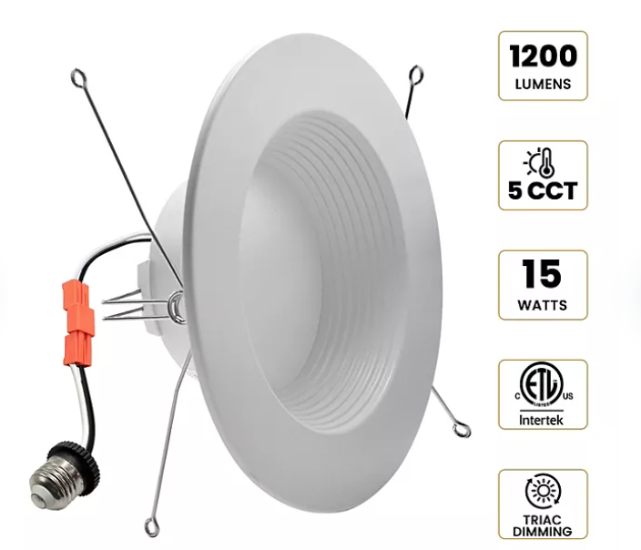 Cedar Hill Adjustable LED Retrofit Downlight, Fits 5" or 6" Housing, 2-Pack - open_box