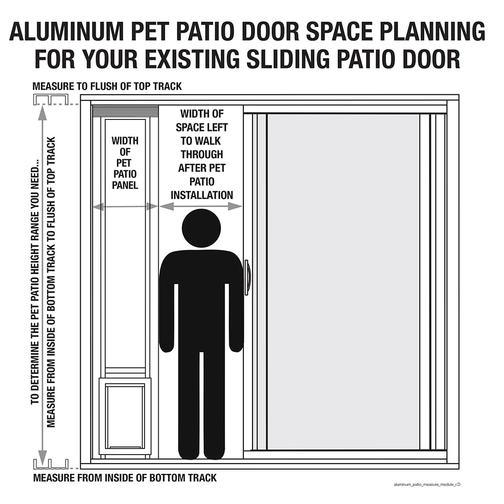 Ideal Pet Products Aluminum Pet Patio Door, Adjustable Height 77-5/8” To 80-3/8”, 5