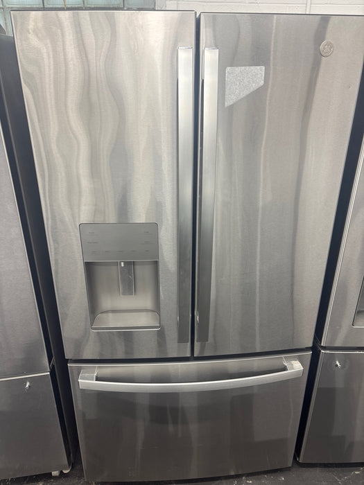 GE - 25.6 Cu. Ft. French Door Refrigerator with Space-Saving Ice Maker - Stainless Steel - display_model