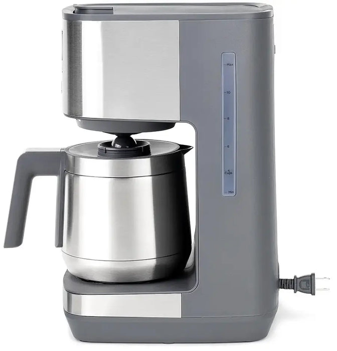 GE - 10 Cup Programmable Coffee Maker with Single Serve and Thermal Carafe - Stainless Steel - open_box