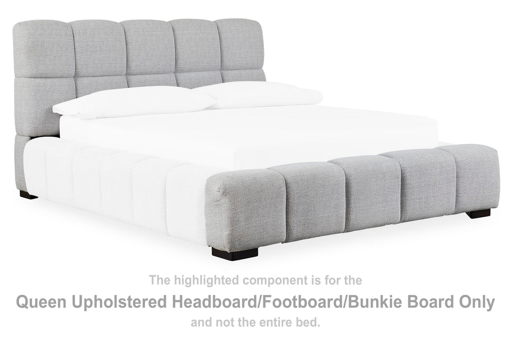 Jesstean Light Gray Queen UPH HB/FB/Bunkie Board