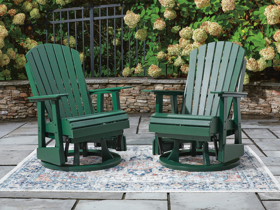 Hyland Wave Green Swivel Glider Chair