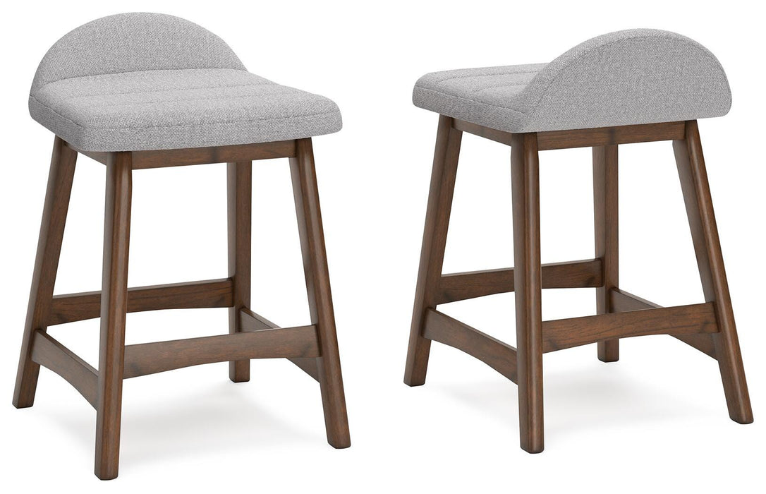 Lyncott Light Gray/Brown Lyncott Counter Height Bar Stool