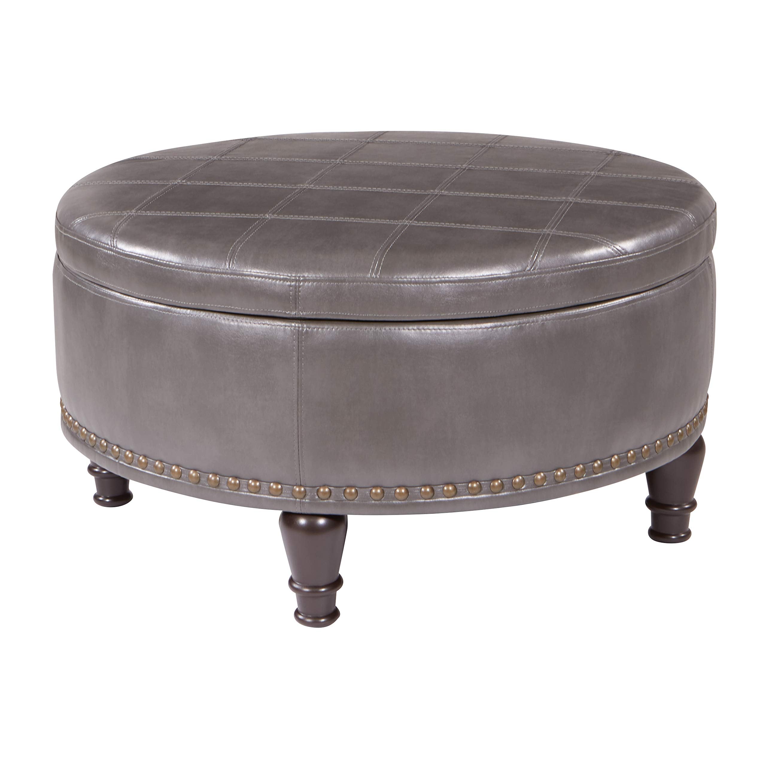 Office Star Inspired by Bassett Storage Ottoman in Pewter - new