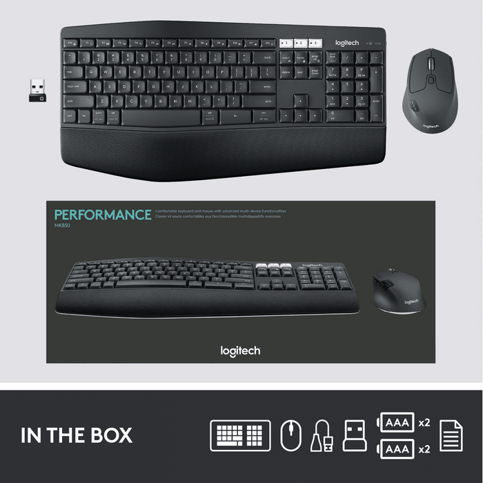 Logitech MK850 Performance Wireless Keyboard and Mouse Combo - open_box
