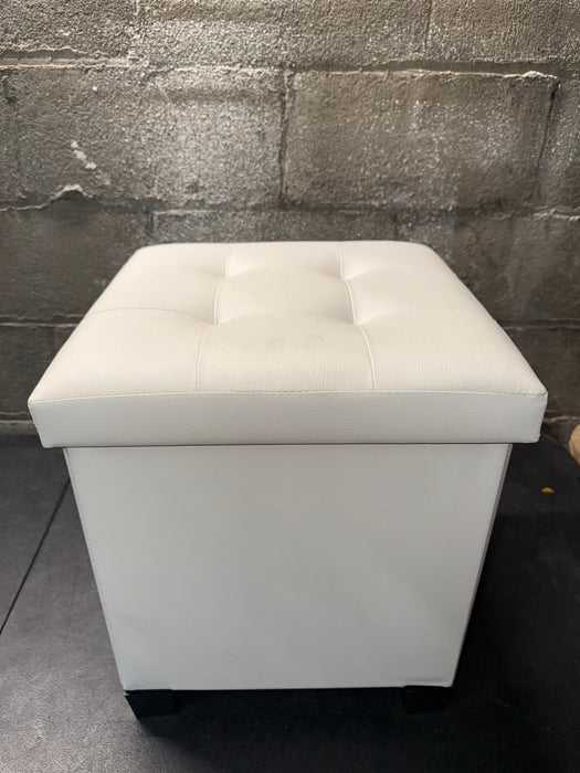 Footstool Ottoman Footstool Storage Stool Foot Stools Leather Ottoman Storage Toy Box Bench Seat - 40 X 40 X 40cm (Color : White) - new