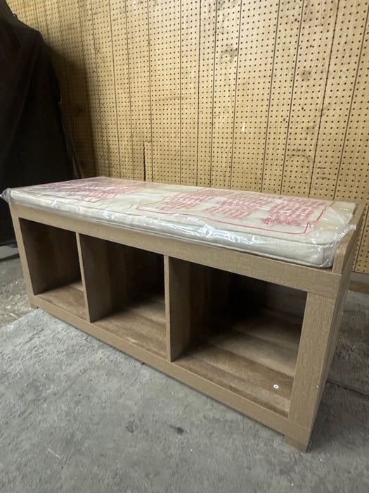 Better Homes & Gardens 3-Cube Shoe Storage 44.65" Bench, Weathered - new