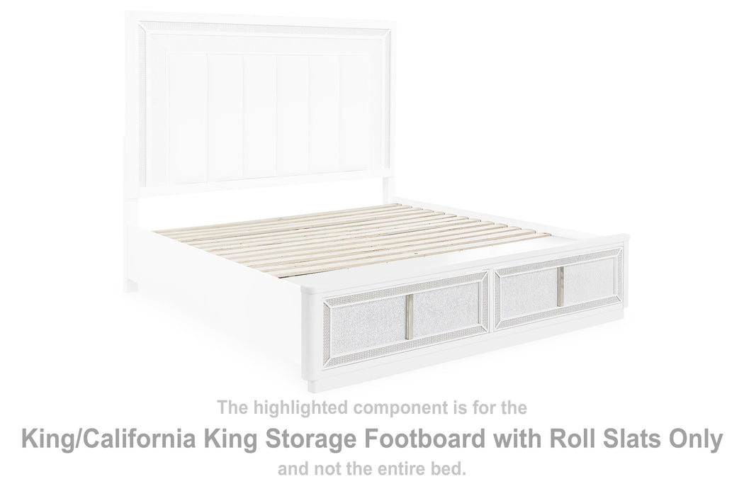 Chalanna White K/CK Storage FTBD w/Roll Slats