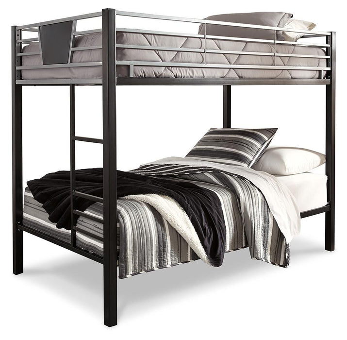 Dinsmore Black/Gray Twin/Twin Bunk Bed w/Ladder