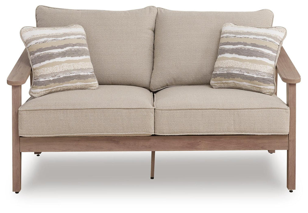 Francis Beach Natural/Gray Loveseat w/Cushion