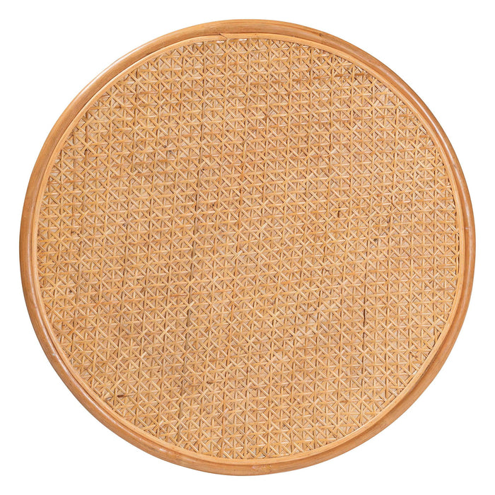 bali & pari Eldon Boho Coffee Table, Handwoven Natural Rattan, Honey - new