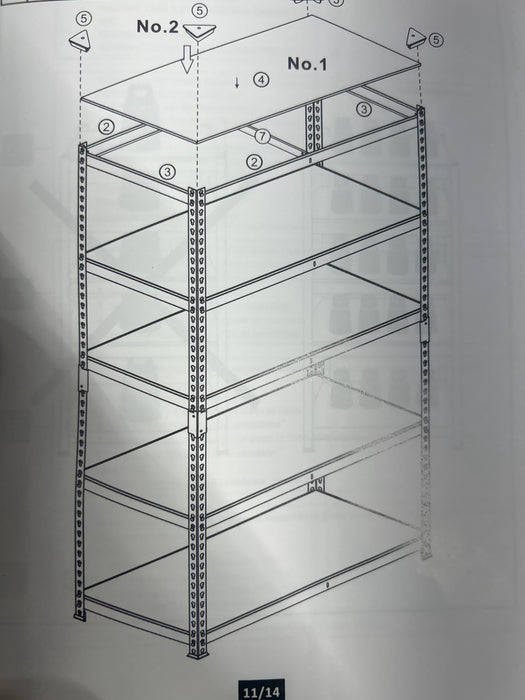 Yaheetech 5-Tier Utility Storage Shelves Garage Metal Shelving Unit - new