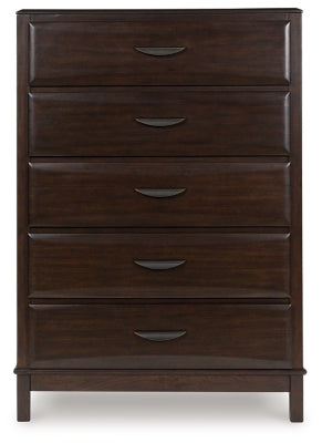 Vanmore Dark Brown Five Drawer Chest