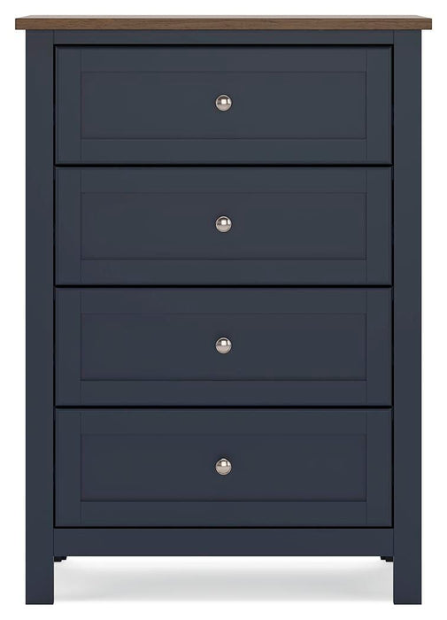 Landocken Brown/Blue Four Drawer Chest