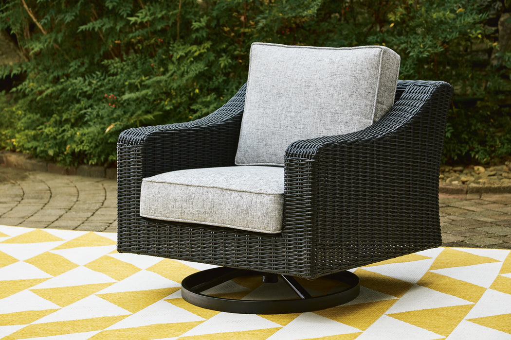 Beachcroft Black/Light Gray Swivel Lounge Chair (1/CN)