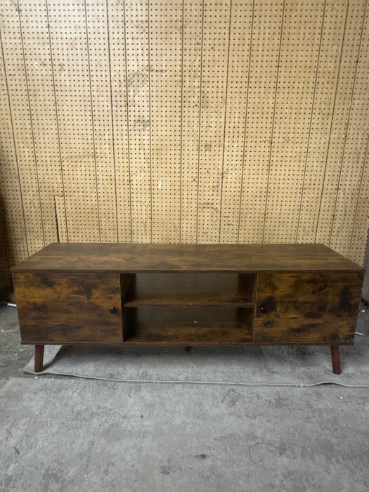 Simenmax TV Stand for 55 60 inch TV, Modern Mid Century Entertainment Center with Storage, Brown - new