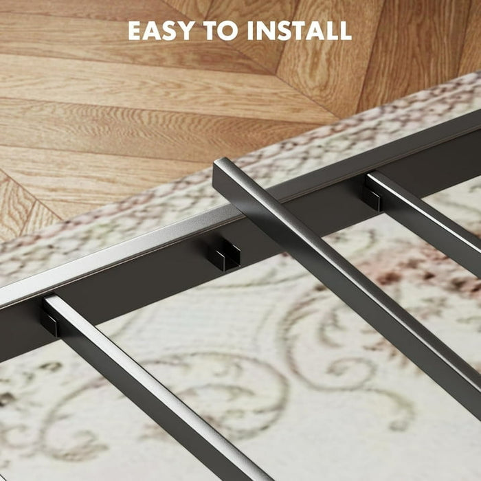 BEDDLE Twin Size Bed Frame with Headboard, 800LBS Mattress Foundation with All Sturdy Metal Support, Under Bed Storage, No Box Spring Needed, Easy Assembly, Rust Brown - new