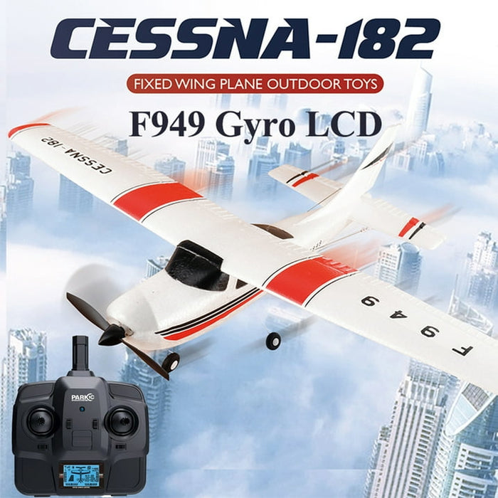 WLtoys 2.4G F949 LCD Version RC Airplane Cessna 182 3D6G 3Ch Fixed Wing Plane Outdoor Drone RTF With Gyroscope And Night - new
