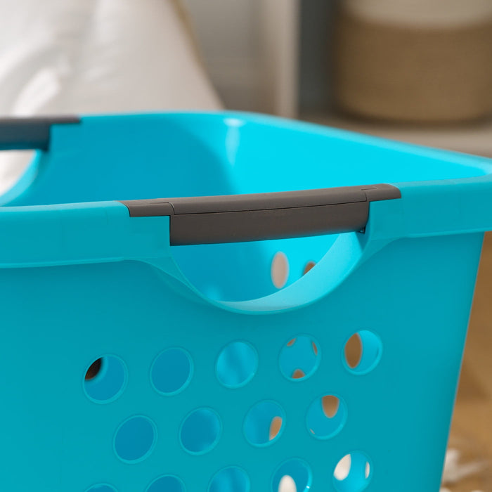 Sterilite 1.5 Bushel Square Plastic Laundry Basket, Adult, Teal - use_like_new