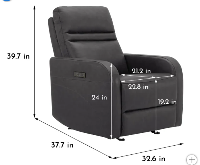 Aldryn Leather Power Glider Recliner - new