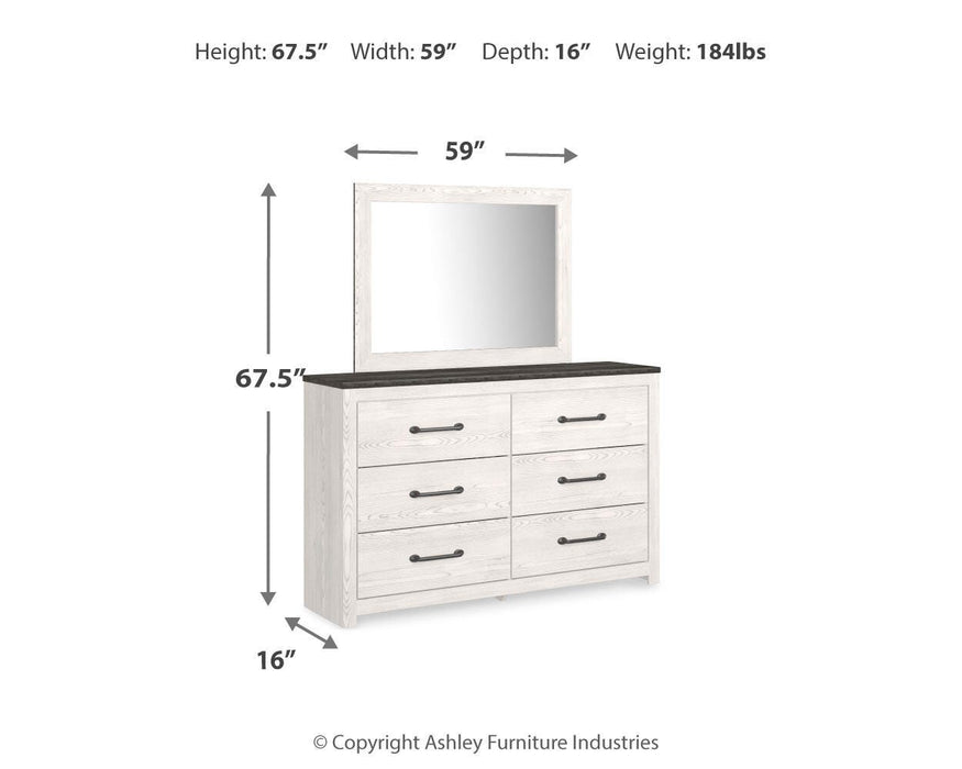 Gerridan White/Gray Gerridan Dresser and Mirror