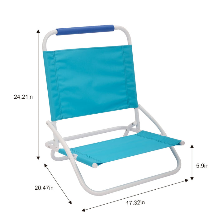 Mainstays Folding Beach Sand Chair, Teal - new