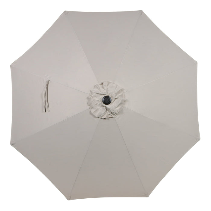 Mainstays 9ft Tan Round Outdoor Tilting Market Patio Umbrella with Crank - new