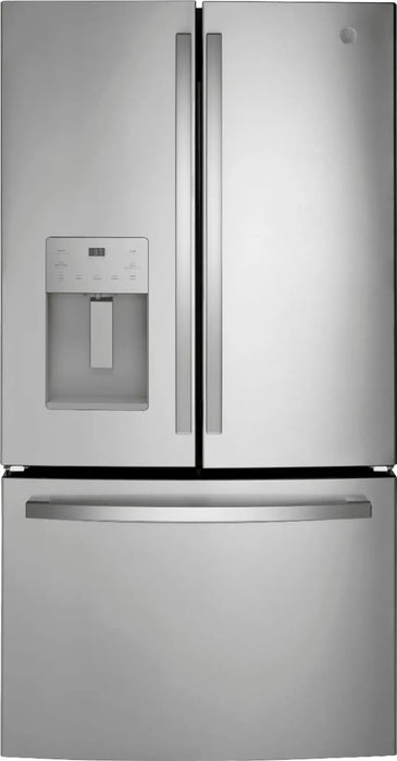 GE - 25.6 Cu. Ft. French Door Refrigerator with Space-Saving Ice Maker - Stainless Steel - display_model