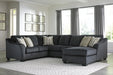 Eltmann Slate Eltmann 3-Piece Sectional with Chaise