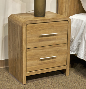 Dovander Warm Natural Brown Two Drawer Night Stand
