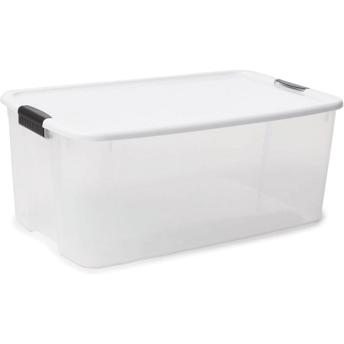 Sterilite 116 Quart Clear Stackable Latching Storage Box Containers, 1 Pack - open_box