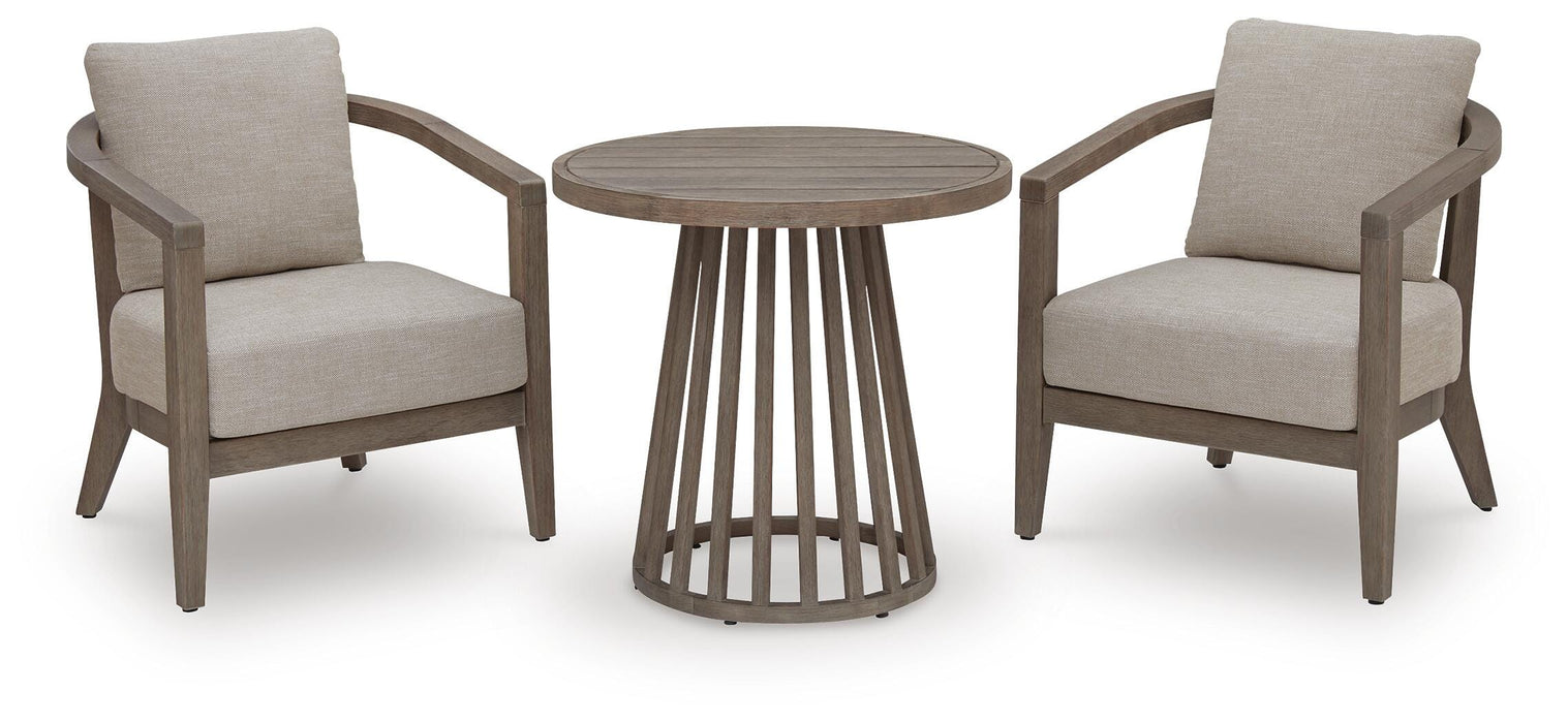 Sunset Lake Beige Chairs w/CUSH/Table Set (3/CN)