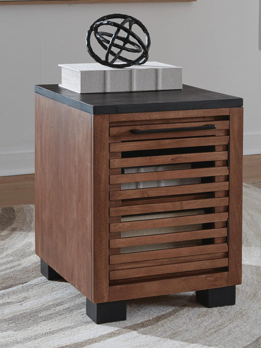 Kallari Warm Brown/Black Chair Side End Table