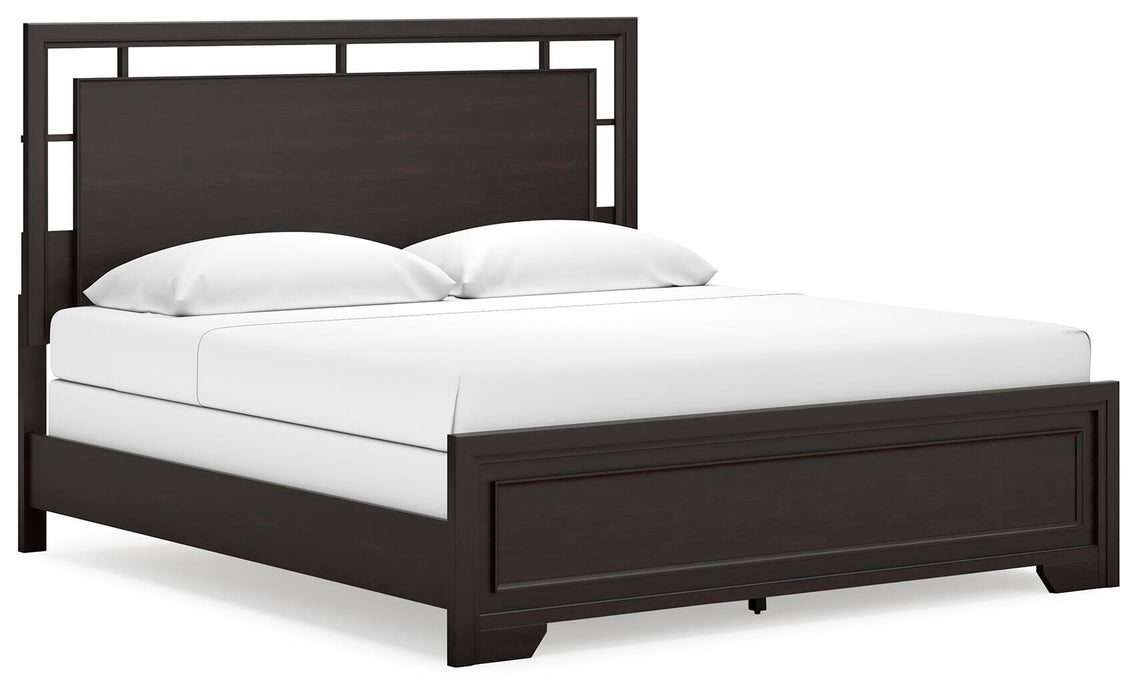 Covetown Dark Brown Covetown King Panel Bed