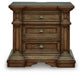 Channley Brown Three Drawer Night Stand