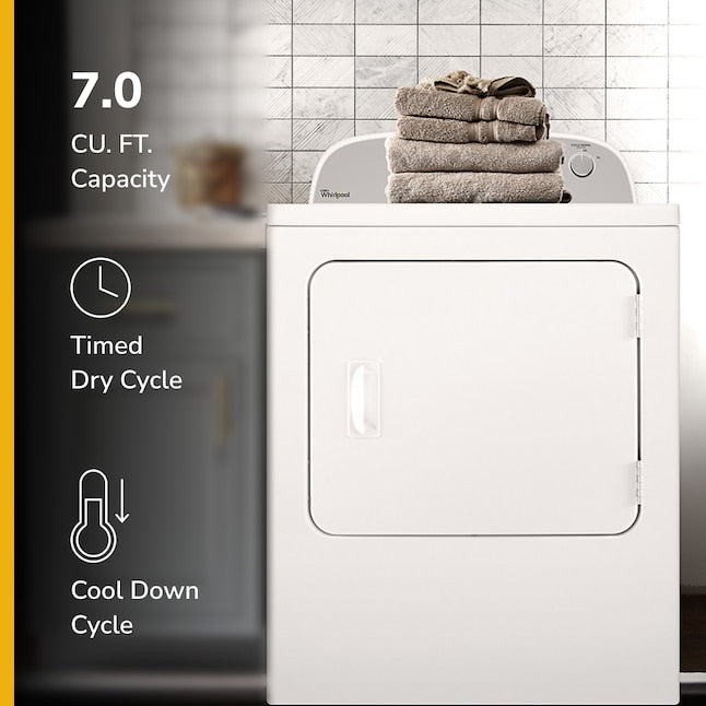 Whirlpool 7-cu ft Vented Electric Dryer (White) - display_model