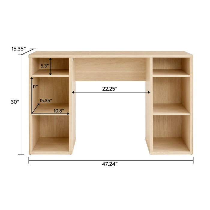 Mainstays 4-Cube Storage Desk, Spring Pine Computer Decor Desk Gift - new
