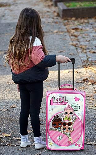 LOL Rolling Suitcase with Wheels for Girls, Hardside Travel LOL Surprise Luggage - open_box
