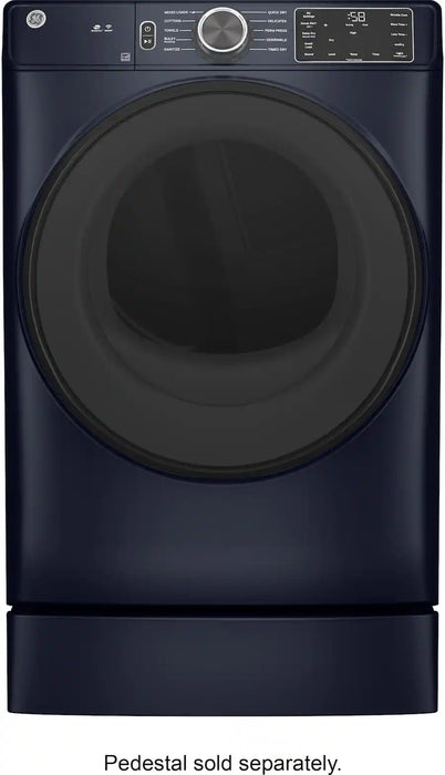 GE - 7.8 Cu. Ft. Stackable Smart Electric Dryer with Sanitize Cycle - Sapphire Blue - new