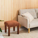Upholstered Square Stool Ottoman Rust Boucle - Room Essentials™