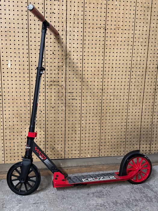 Folding Commuter Kick Scooter for Adults and Teens – Adjustable Handlebar – Big 200mm Wheels – Lightweight Durable Frame – Madd Gear Red Kruzer 200kkk - new